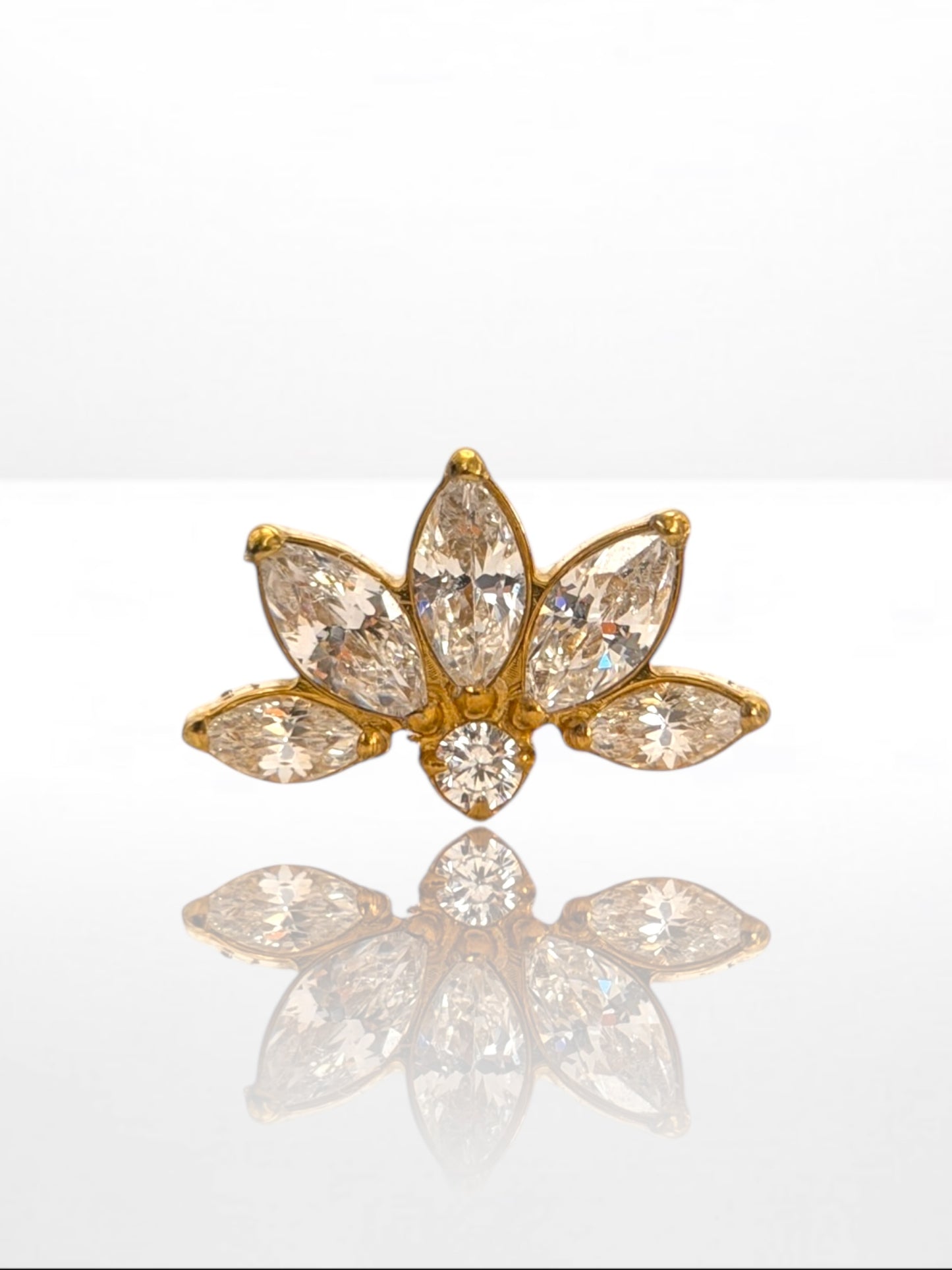 Titanium 5 Marquise & crystal labret