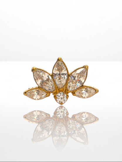 Titanium 5 Marquise & crystal labret