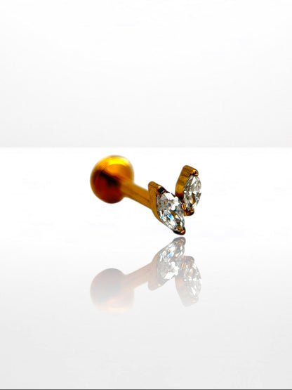 Titanium Double Marquise