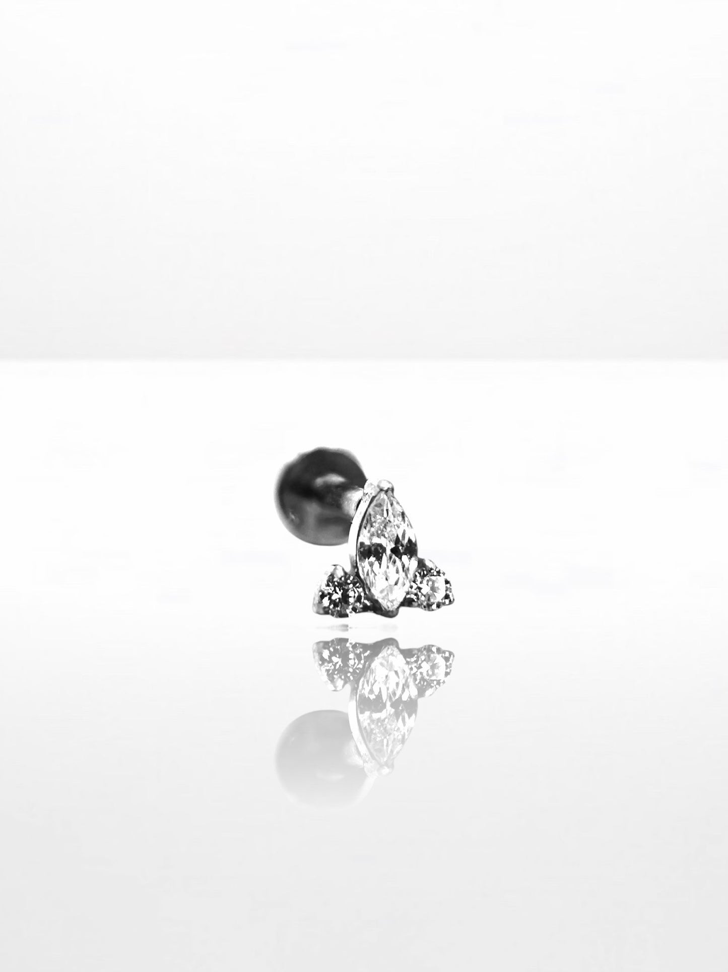 Titanium Marquise and Zircona mini labret