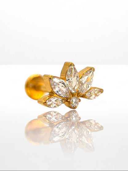 Titanium 5 Marquise & crystal labret