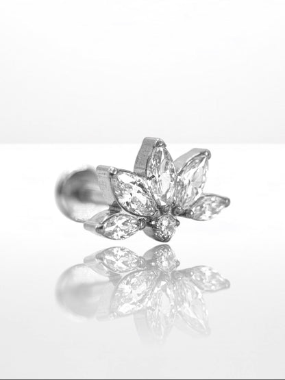Titanium 5 Marquise & crystal labret