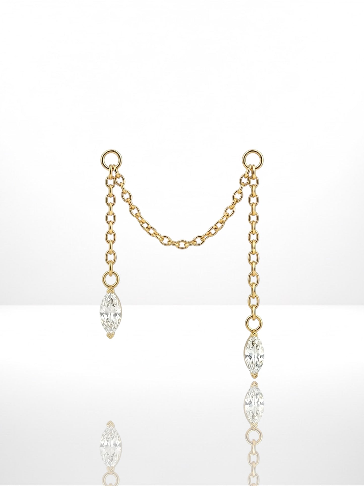 Titanium Marquise Double Chain