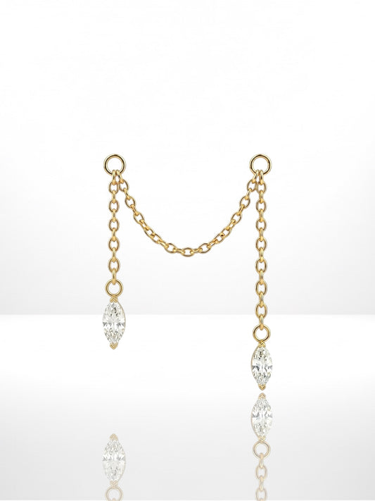 Titanium Marquise Double Chain