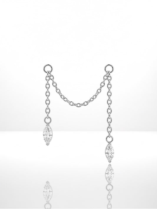 Titanium Marquise Double Chain