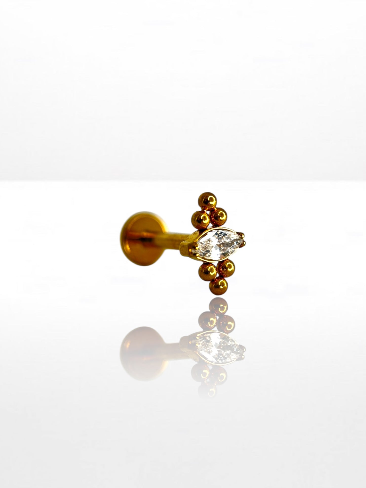Titanium Beaded Marquise labret