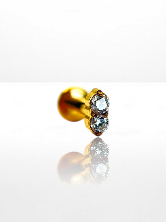 Titanium Double Zircona labret