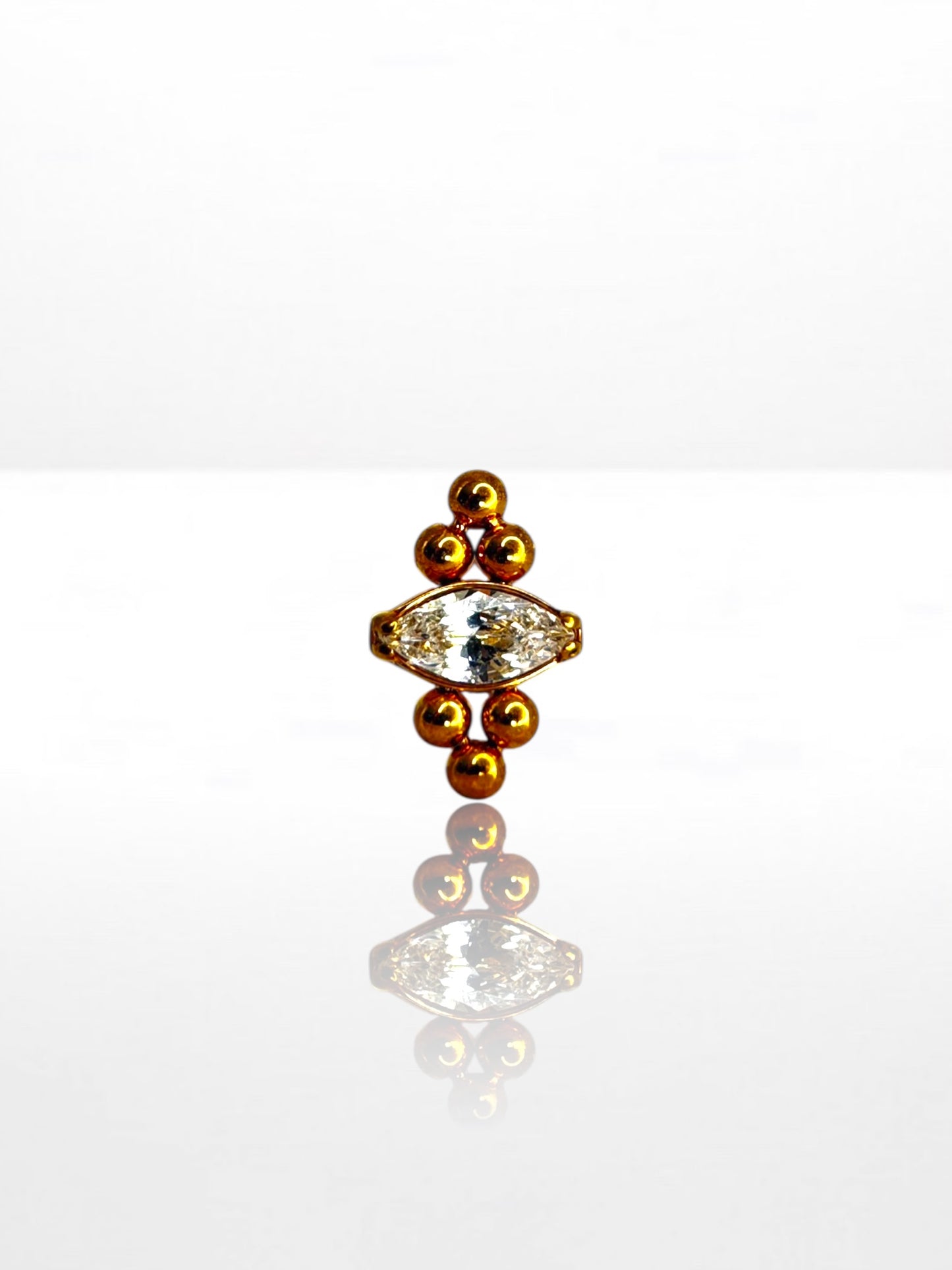 Titanium Beaded Marquise labret