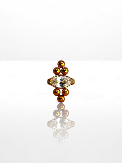 Titanium Beaded Marquise labret
