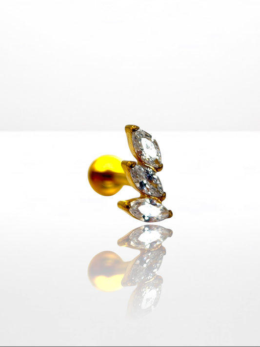 Titanium Marquise Curved