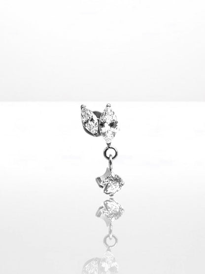 Titanium Double Marquise with charm labret